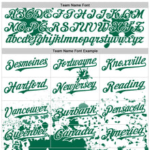 Load image into Gallery viewer, Custom White Kelly Green Pink-Black Splatter Camo Two Tone Authentic Baseball Jersey
