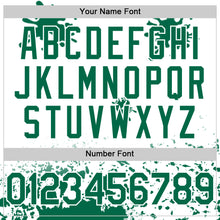 Load image into Gallery viewer, Custom White Kelly Green Pink-Black Splatter Camo Two Tone Authentic Baseball Jersey
