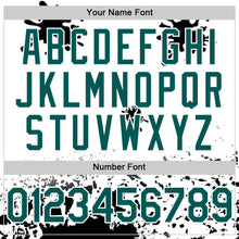 Load image into Gallery viewer, Custom White Midnight Green-Black Splatter Camo Two Tone Authentic Baseball Jersey
