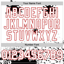 Load image into Gallery viewer, Custom White Red-Black Splatter Camo Two Tone Authentic Baseball Jersey

