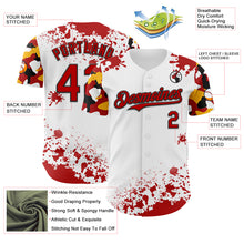 Charger l'image dans la galerie, Custom White Red Black-Yellow Splatter Camo Two Tone Authentic Baseball Jersey
