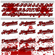Charger l'image dans la galerie, Custom White Red Black-Yellow Splatter Camo Two Tone Authentic Baseball Jersey
