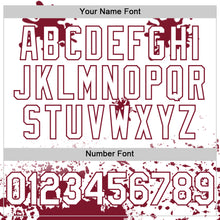 Load image into Gallery viewer, Custom White Crimson-Blue Splatter Camo Two Tone Authentic Baseball Jersey
