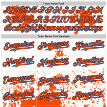 Load image into Gallery viewer, Custom White Orange-US Navy Blue Splatter Camo Two Tone Authentic Baseball Jersey
