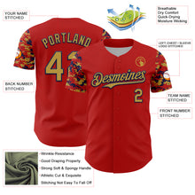 Load image into Gallery viewer, Custom Red Old Gold-Navy Digital Camo Two Tone Authentic Baseball Jersey
