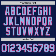 Load image into Gallery viewer, Custom Navy Light Blue-Pink Digital Camo Two Tone Authentic Baseball Jersey
