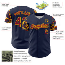 Charger l'image dans la galerie, Custom Navy Crimson-Gold Digital Camo Two Tone Authentic Baseball Jersey
