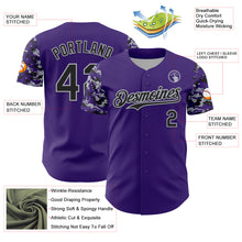 Laden Sie das Bild in den Galerie-Viewer, Custom Purple Black-Gray Digital Camo Two Tone Authentic Baseball Jersey
