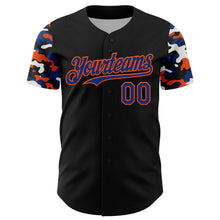 Загрузить изображение в средство просмотра галереи, Custom Black Royal Orange-White Digital Camo Two Tone Authentic Baseball Jersey
