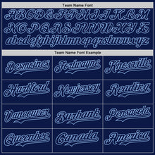 Load image into Gallery viewer, Custom Navy Light Blue Gold-White Digital Camo Two Tone Authentic Baseball Jersey
