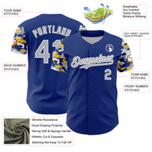 Load image into Gallery viewer, Custom Royal Gray White-Yellow Digital Camo Two Tone Authentic Baseball Jersey
