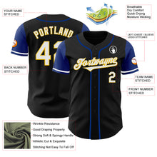 Laden Sie das Bild in den Galerie-Viewer, Custom Black White Royal-Yellow Two Tone Authentic Baseball Jersey
