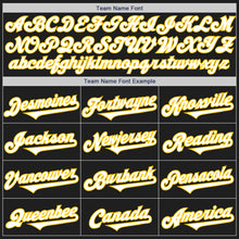 Laden Sie das Bild in den Galerie-Viewer, Custom Black White Royal-Yellow Two Tone Authentic Baseball Jersey
