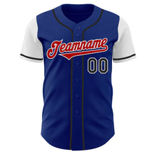 Load image into Gallery viewer, Custom Royal Red Black-White Two Tone Authentic Baseball Jersey
