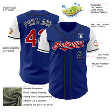Load image into Gallery viewer, Custom Royal Red Black-White Two Tone Authentic Baseball Jersey
