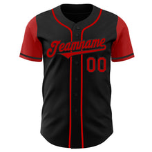 Laden Sie das Bild in den Galerie-Viewer, Custom Black Red Two Tone Authentic Baseball Jersey
