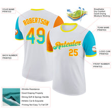Charger l'image dans la galerie, Custom White Bay Orange Lakes Blue-Light Yellow Gradient Two Tone Performance T-Shirt
