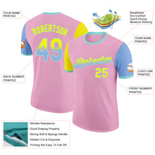 Laden Sie das Bild in den Galerie-Viewer, Custom Light Pink Light Yellow Light Blue-Ice Blue Gradient Two Tone Performance T-Shirt
