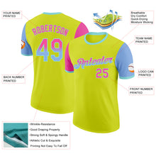 Load image into Gallery viewer, Custom Neon Yellow Pink Light Blue-Ice Blue Gradient Two Tone Performance T-Shirt
