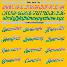 Load image into Gallery viewer, Custom Yellow Pink Grass Green-Ice Blue Gradient Two Tone Performance T-Shirt
