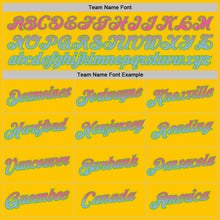 Load image into Gallery viewer, Custom Yellow Pink Light Blue-Aurora Green Gradient Two Tone Performance T-Shirt
