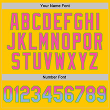 Load image into Gallery viewer, Custom Yellow Pink Light Blue-Aurora Green Gradient Two Tone Performance T-Shirt
