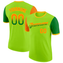 Загрузить изображение в средство просмотра галереи, Custom Neon Green Bay Orange Grass Green-Yellow Gradient Two Tone Performance T-Shirt
