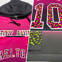 Load image into Gallery viewer, Custom Stitched Pink Black-White Fade Fashion Leopard Print Sports Pullover Sweatshirt Hoodie
