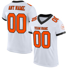 Laden Sie das Bild in den Galerie-Viewer, Custom White Orange-Black Mesh Authentic Football Jersey
