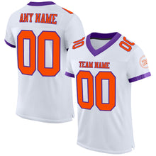 Laden Sie das Bild in den Galerie-Viewer, Custom White Orange-Purple Mesh Authentic Football Jersey
