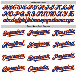 Custom White Royal Pinstripe Orange Authentic Sleeveless Baseball Jersey