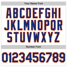Load image into Gallery viewer, Custom White Royal Pinstripe Orange Authentic Sleeveless Baseball Jersey
