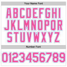 Load image into Gallery viewer, Custom White Pink Pinstripe Light Blue Authentic Sleeveless Baseball Jersey

