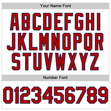 Load image into Gallery viewer, Custom White Red Pinstripe Navy Authentic Sleeveless Baseball Jersey
