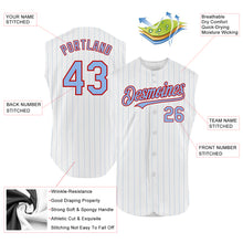 Загрузить изображение в средство просмотра галереи, Custom White Light Blue Pinstripe Red Authentic Sleeveless Baseball Jersey
