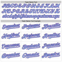Загрузить изображение в средство просмотра галереи, Custom White Light Blue Pinstripe Purple Authentic Sleeveless Baseball Jersey
