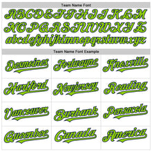Charger l&#39;image dans la galerie, Custom White Navy Pinstripe Neon Green Authentic Sleeveless Baseball Jersey

