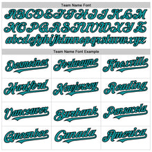 Charger l&#39;image dans la galerie, Custom White Teal Pinstripe Black Authentic Sleeveless Baseball Jersey
