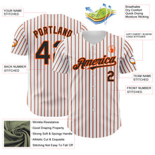 Load image into Gallery viewer, Custom White (Black Orange Pinstripe) Orange-Black Authentic Baseball Jersey
