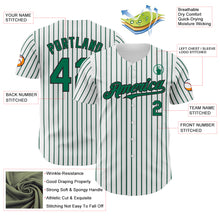 Load image into Gallery viewer, Custom White (Black Kelly Green Pinstripe) Kelly Green-Black Authentic Baseball Jersey
