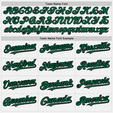 Load image into Gallery viewer, Custom White (Black Kelly Green Pinstripe) Kelly Green-Black Authentic Baseball Jersey
