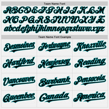 Загрузить изображение в средство просмотра галереи, Custom White (Black Teal Pinstripe) Black-Teal Authentic Baseball Jersey
