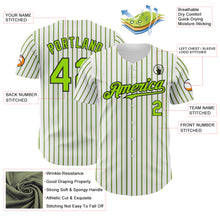Charger l&#39;image dans la galerie, Custom White (Black Neon Green Pinstripe) Neon Green-Black Authentic Baseball Jersey

