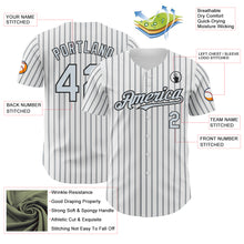 Load image into Gallery viewer, Custom White (Black Silver Pinstripe) Silver-Black Authentic Baseball Jersey
