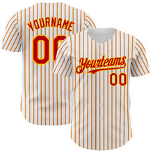 Charger l&#39;image dans la galerie, Custom White (Red Gold Pinstripe) Red-Gold Authentic Baseball Jersey
