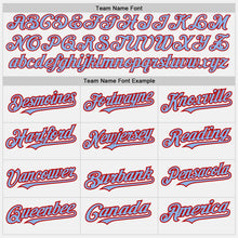 Charger l&#39;image dans la galerie, Custom White (Red Light Blue Pinstripe) Light Blue-Red Authentic Baseball Jersey
