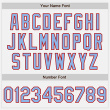 Charger l&#39;image dans la galerie, Custom White (Red Light Blue Pinstripe) Light Blue-Red Authentic Baseball Jersey
