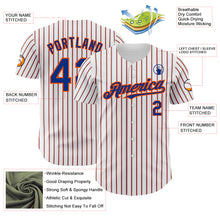 Charger l&#39;image dans la galerie, Custom White (Royal Orange Pinstripe) Orange-Royal Authentic Baseball Jersey
