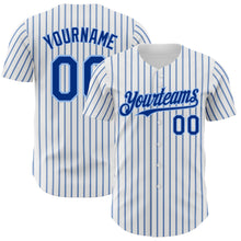 Charger l&#39;image dans la galerie, Custom White (Royal Light Blue Pinstripe) Royal-Light Blue Authentic Baseball Jersey
