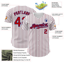 Charger l&#39;image dans la galerie, Custom White (Royal Red Pinstripe) Red-Royal Authentic Baseball Jersey
